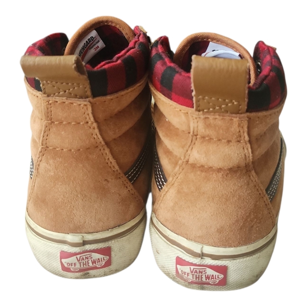 Vans Sk8-Hi MTE Scotchgard Suede Sneakers Men’s 7 / Women’s 8.5 Tan Plaid Lining - Picture 4 of 10